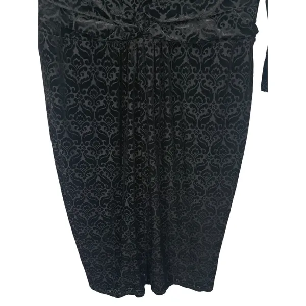 NWT Talbots Womens Velvet Jacquard Damask V-Neck Sheath Dress Black Size Large - Image 12