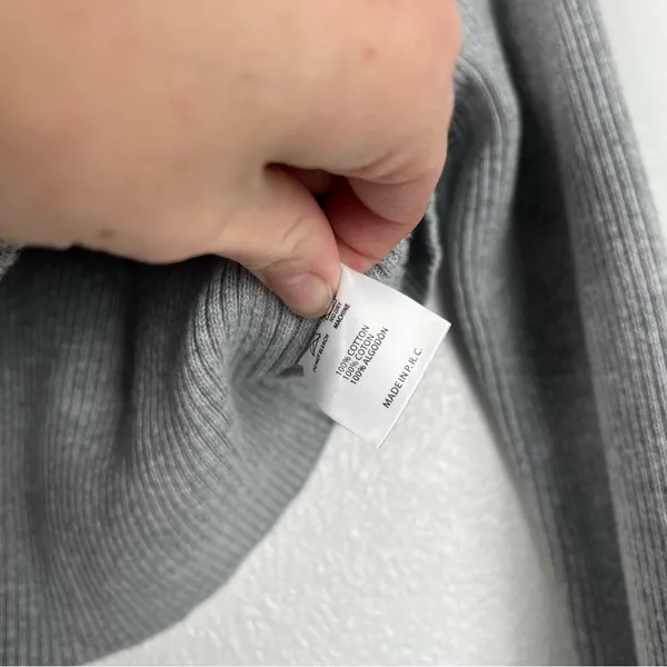 Brandy Melville Cropped Ribbed Long Sleeve Knit‎ Top Gray - Image 5