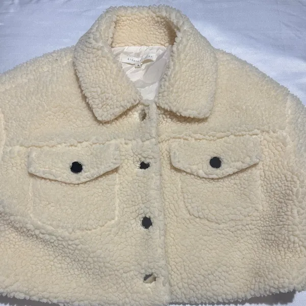 Cropped Cream Teddy Sherpa Jacket - Women - Image 4