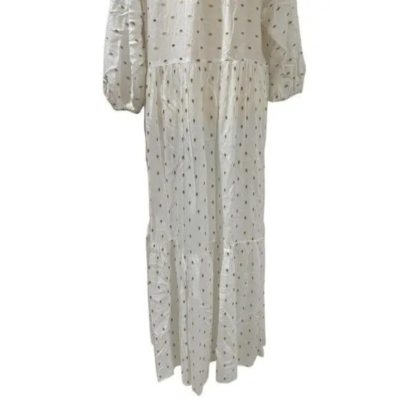 Anthropologie Augustine Tiered Sheer Maxi Dress Milk Maid Cottagecore Feminine L - Image 6