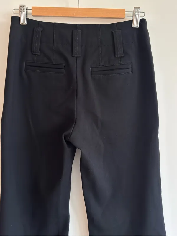 Anthropologie Maeve The Naomi Ponte Wide-Leg Flare Pants Black 2 - Image 7