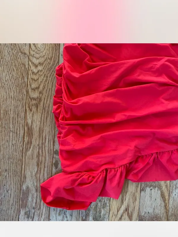 red ruched formal ruffle mini dress Size M - Image 5