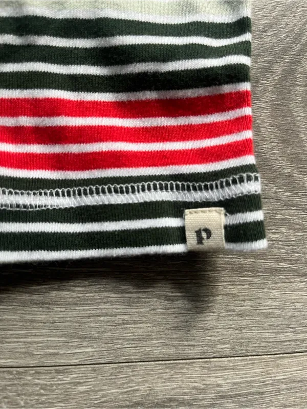 Pact Green Red Striped Long Sleeve Crew Neck 100% Cotton T Shirt Size M Classic - Image 4