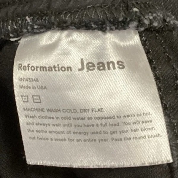 Reformation Women's Black Distressed Ankle High Rise Skinny Denim Jeans Size 26 - Image 6
