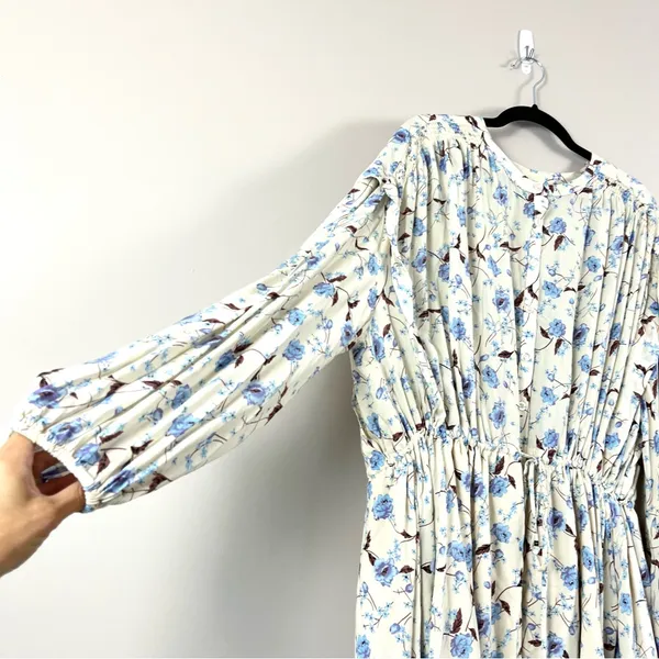 Free People Flower Fields Long Sleeve Mini Dress in Ivory Combo Medium - Image 8
