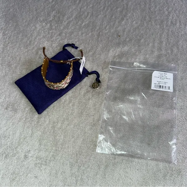 Tory Burch T-Monogram Floral Bracelet NWT with Tory Burch mini dust bag - Image 3