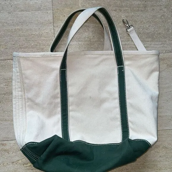 RESTORATION HARDWARE BOAT & TOTE‎ BEIGE Green CANVAS Large Logo - Image 4