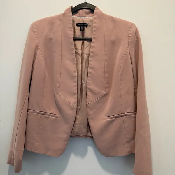 Eileen Fisher Women's Open Front Long Sleeve Blazer Jacket Blush Pink Size XSp - Image 2