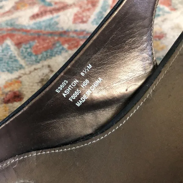 Calvin Klein Ashton Navy Blue Leather Slingback Pumps Heels Size 8.5 - Image 5