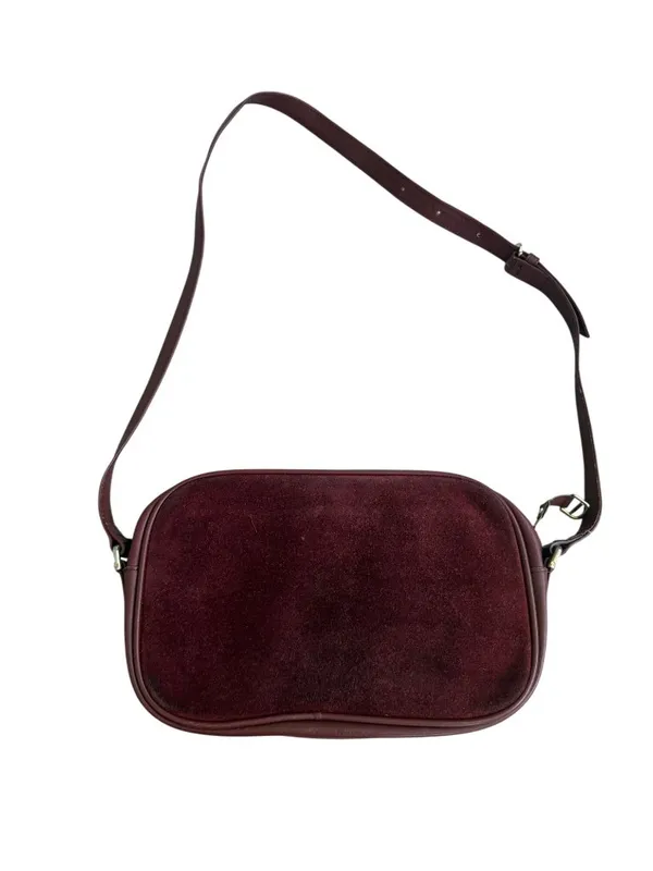 CARTIER Vintage Must Line Bordeaux Suede Calfskin Leather Crossbody Bag - Image 12