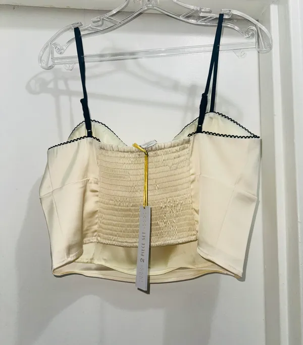 2pc Satin Cropped Camisole And Maxi Skirt Set size M - Image 4