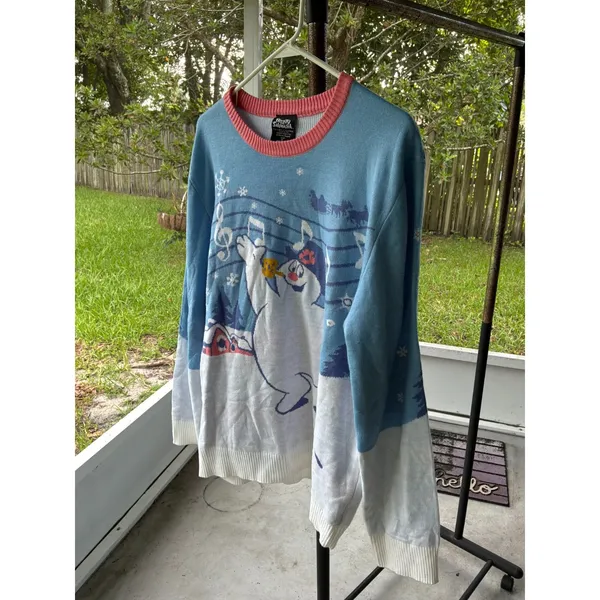 Sz XL Frosty the Snowman Holiday Christmas Sweater Pastel Festive Soft Comfy - Image 7