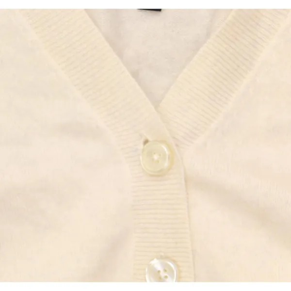 NWT Aqua Front Button Cashmere V-Neck Cardigan Sweater V10337 Ash Off White L - Image 10