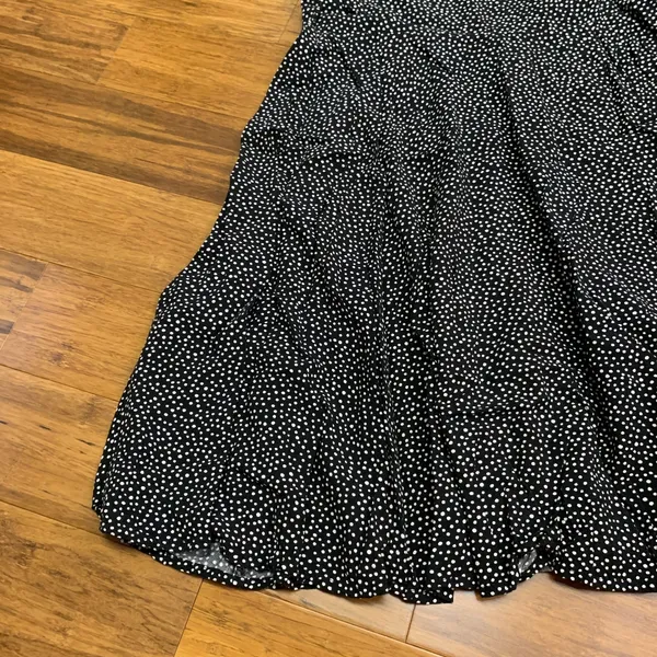 Gap Black White Polka Dot Smocked Bodice Spaghetti Strap Mini Dress Size Small‎ - Image 3