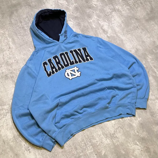 Stadium Athletics Vintage Y2K Embroidered North Carolina Tar Heels Light Blue Hoodie Sweatshirt - Image 2