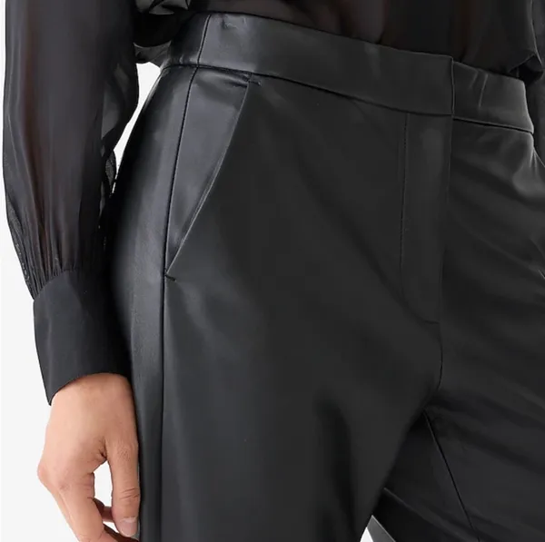 J.Crew Kate Straight Leather Leg Faux Pants 8 - Image 2