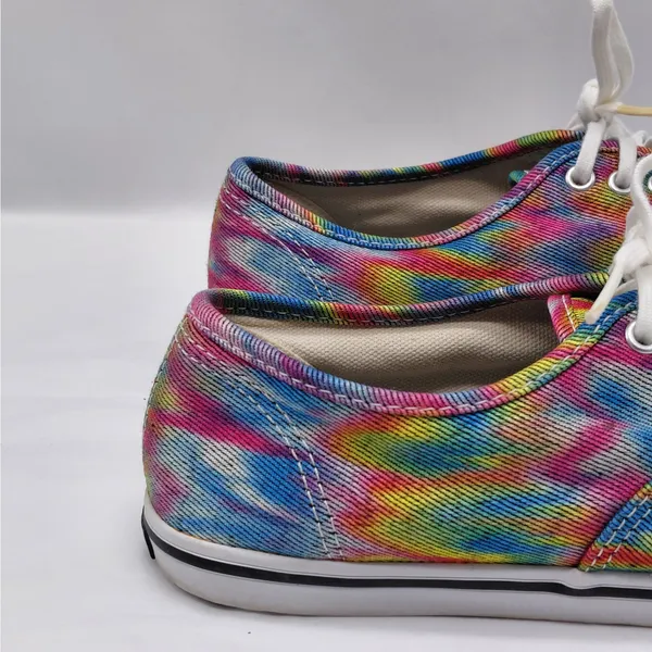 Y2K Vans Rainbow Tie-Dye Canvas Sneakers Women's 7 Skater Preppy Casual Shoes - Image 7