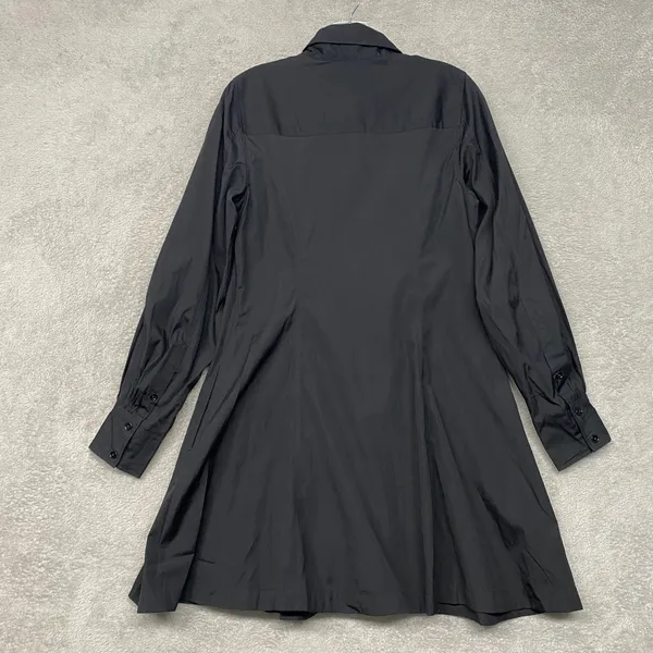 Madewell Dress 2 Black Seamed Long‎ Sleeve Mini Poplin Shirtdress Pockets NV025 - Image 11