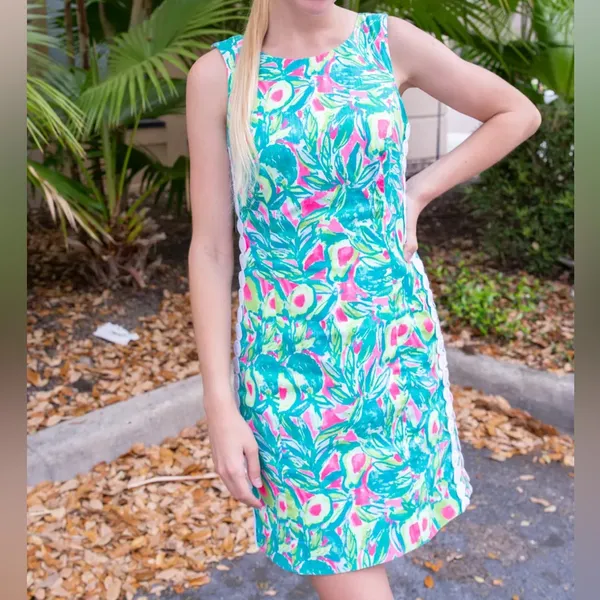 Lilly Pulitzer Mila Shift Dress Guac & Roll Avocado Green Pink 4 NWT Designer - Image 13