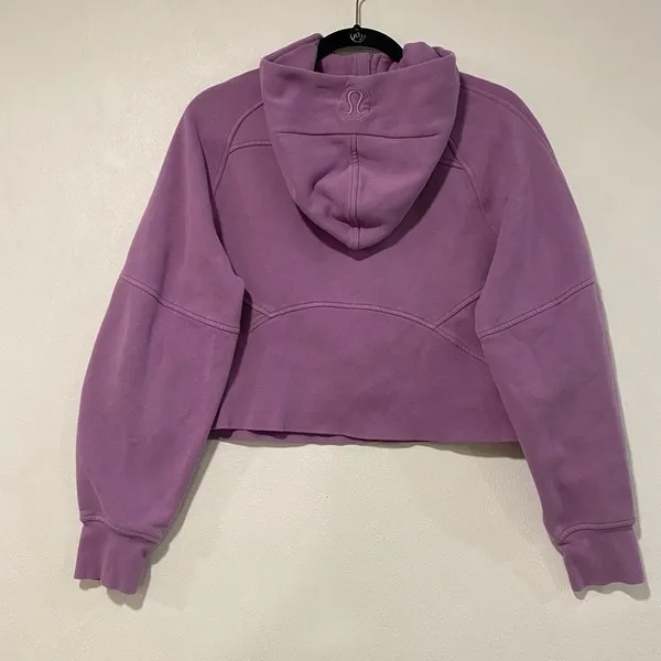Lululemon Purple Cropped Half Zip Hoodie XS/S Oversized Scuba Style - Image 4