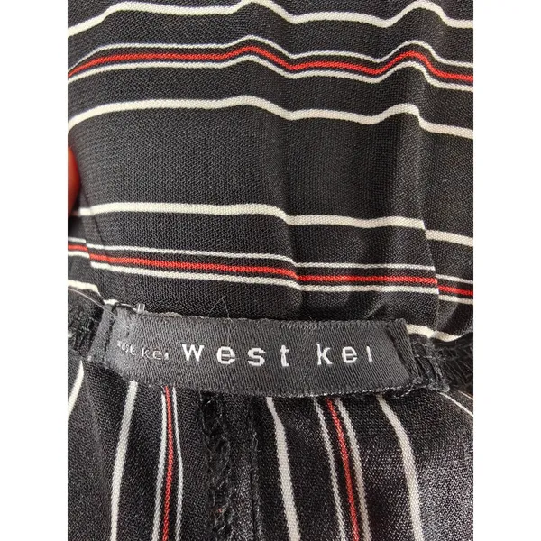 Womens West Kei Wide Leg Pants Black Striped Size Medium - Image 5