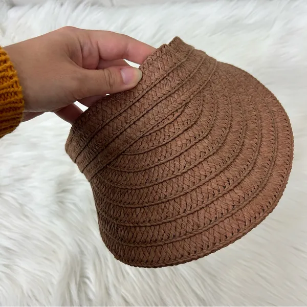 Torrid Packable Brown Woven Sun Visor Size M/L - Image 3