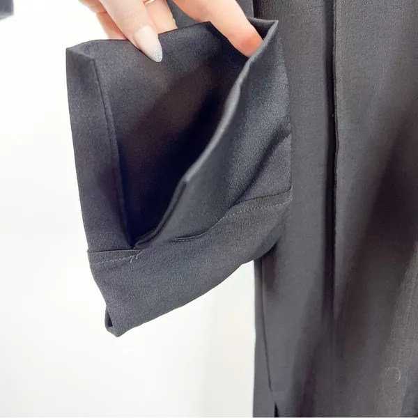 ZARA Paneled Satin‎ Top Women's Size S Black Minimalist Chic - Image 6