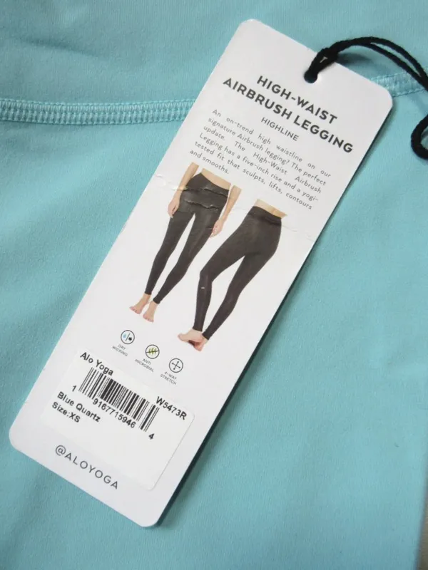 NWT Alo Yoga High-Waist Airbrush Legging in Blue Quartz Stretch Workout XS - Image 6