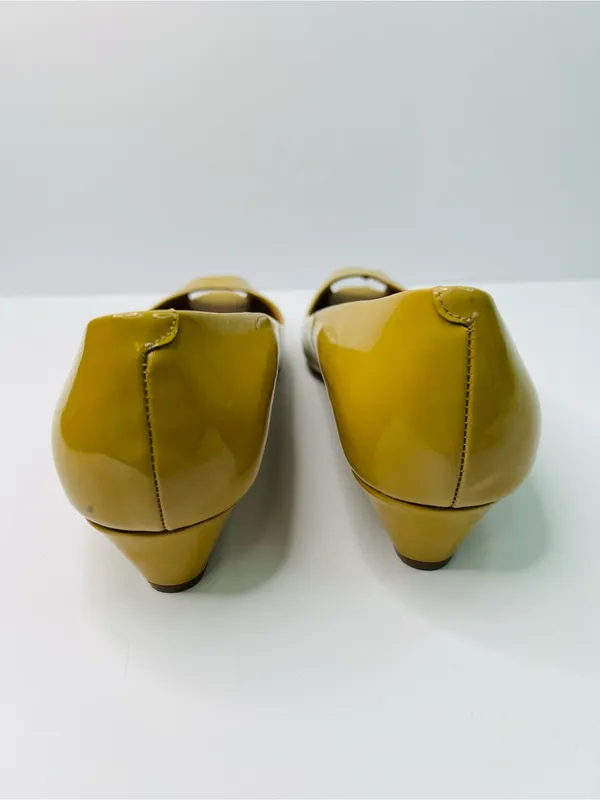 Talbots Tanish Patent Peep-Toe Flats Size 10-1/2 M with 1-1/2” Wedge Heel - Image 5