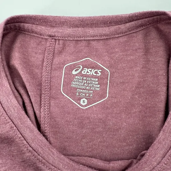 Asics Women S Heathered Mauve Crewneck Short Sleeve T-Shirt‎ Performance Workout - Image 4