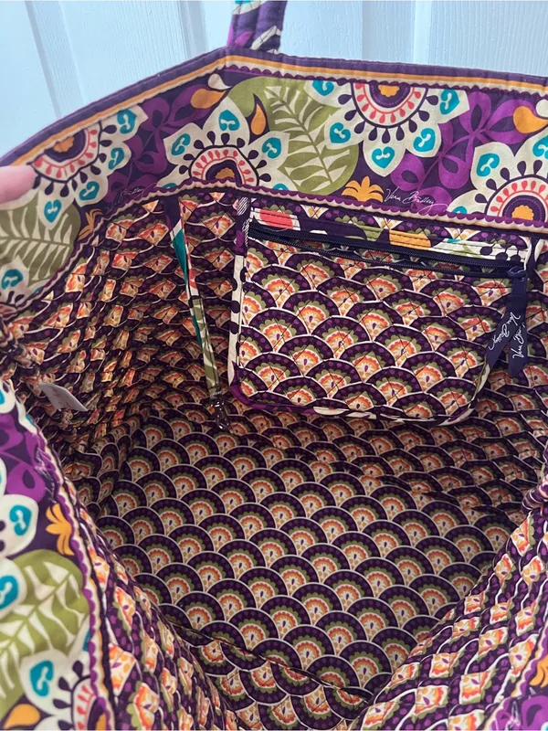 Vera Bradley “Crazy Plum” Quilted Floral Patterned Tote - Image 2