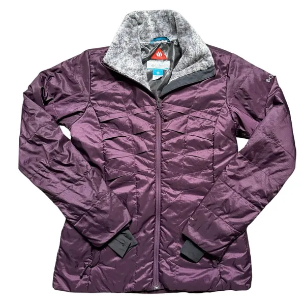 Columbia Women's Small Frostfecta Down Jacket Deep Dark Purple Coat Omni-heat - Image 2