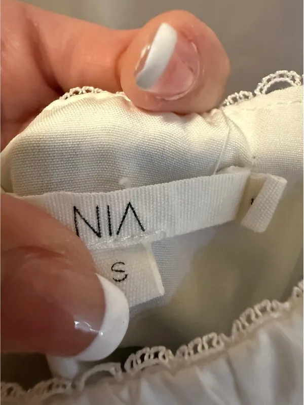 Nia Women's Small Black and White Gingham Spaghetti Strap Dress - Image 3
