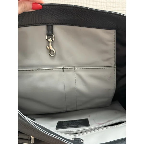Coach Charlie Tote Bag Large Black Leather Shoulder‎ Handbag Purse - Image 8