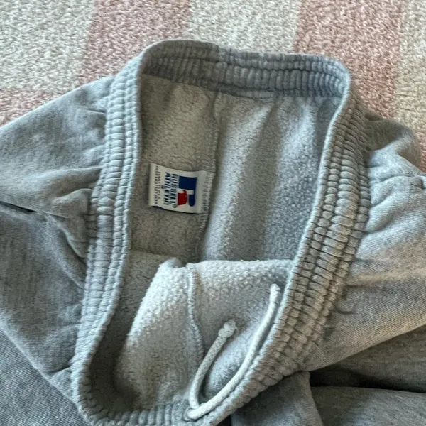 Russell Athletic Heather Grey Fleece Sweatpants Elastic Cuffs - Image 4