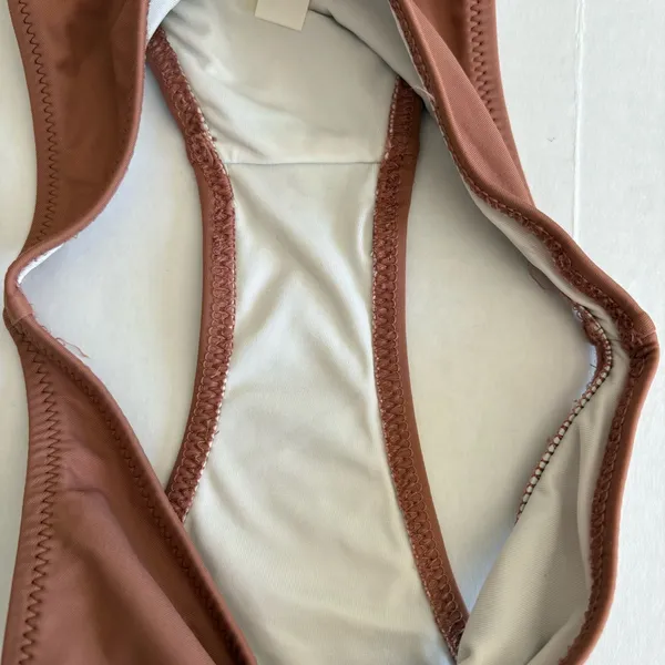 Women's Solid & Striped Brown Bikini Set Size S/XS - Image 11