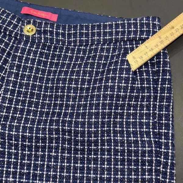 Lilly Pulitzer Tweed Gretchen Preppy Hi Rise Short Navy Fantasy Checkerboard 12 - Image 7