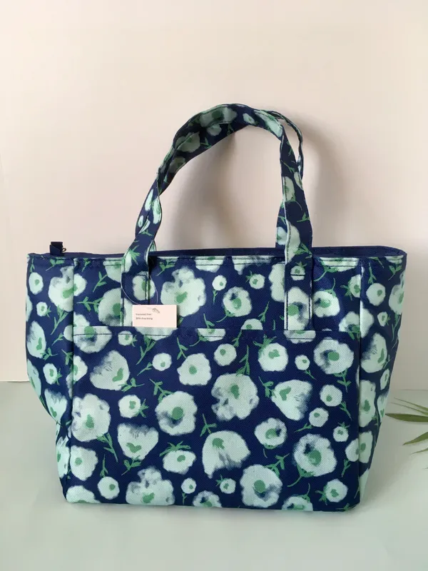 Floral Lunch Tote Blue - Image 3