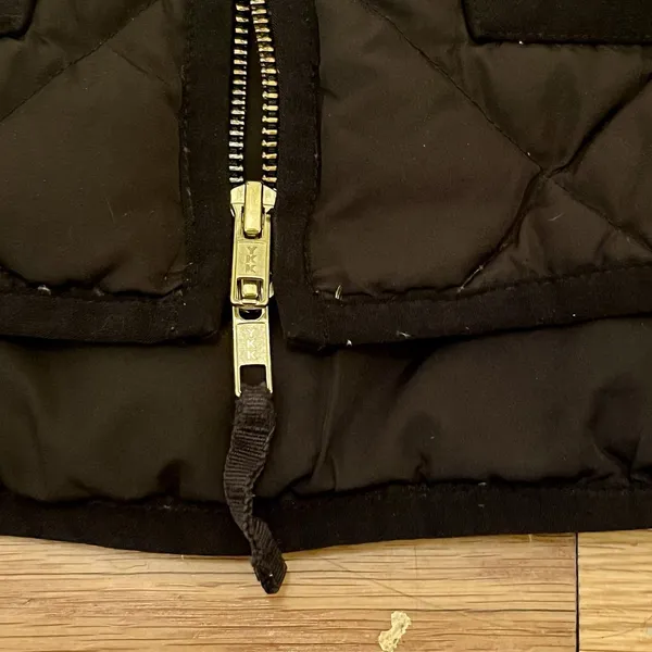 J Crew Puffer Vest Women Extra Small Black Quilted Down Fill Jacket Full Zip - Image 4