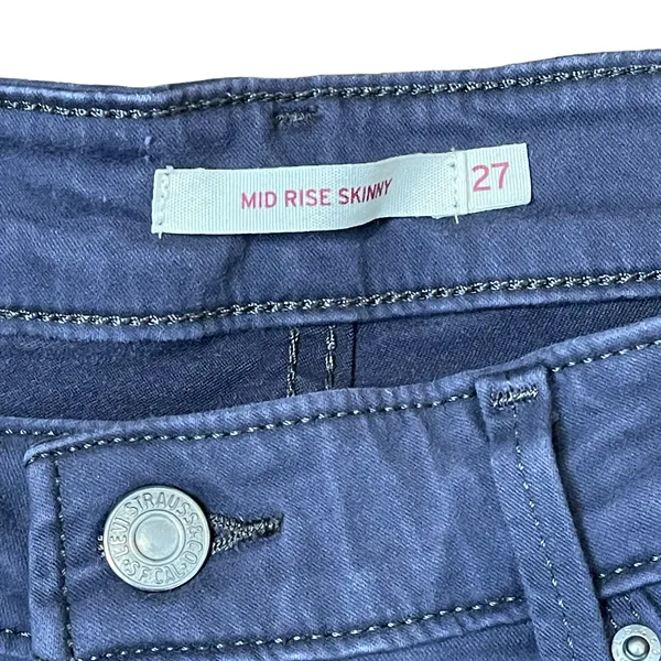 Levi's Womens Mid Rise Skinny Pants Size‎ 27 Gray Stretch Blend 27X29 Jeans - Image 4
