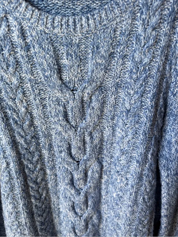 Tommy Hilfiger Blue Cable Knit Marled Sweater Size M - Image 2