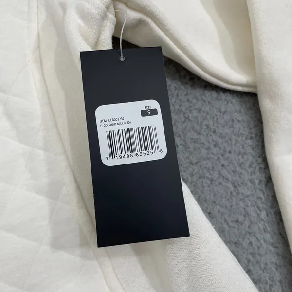 Eddie Bauer Bay Laurel 1/4 Zip Women S‎ Coconut Milk Fleece Quilt Pullover NWT - Image 5