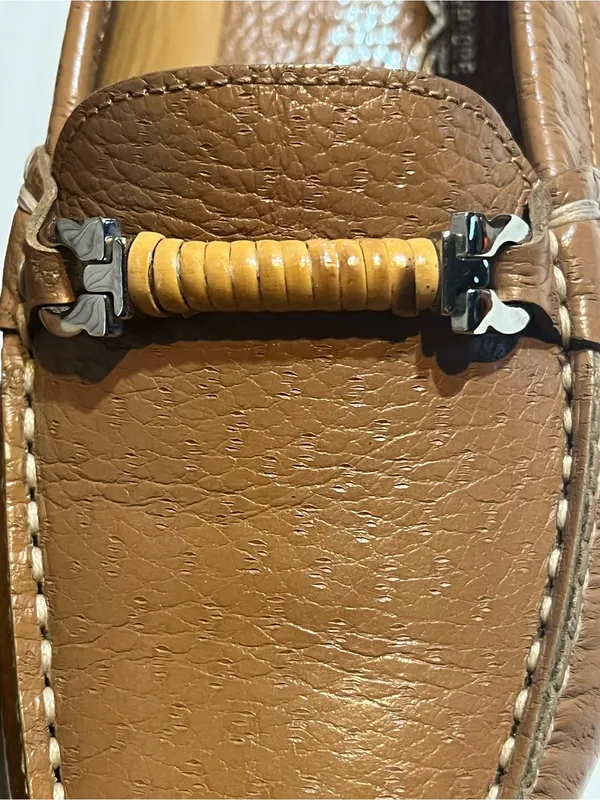 VTG Salvatore Ferragamo tan Leather Horse bit Driving Loafers 7 1/2 C SN 21759 - Image 11