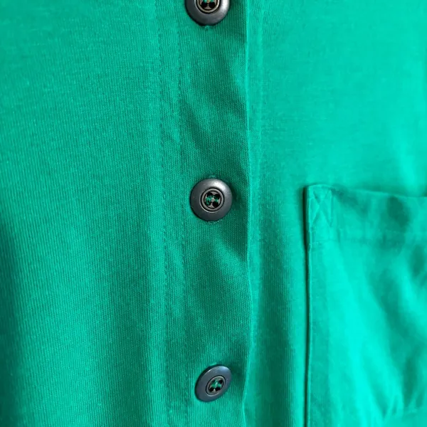 Vintage Basic Essentials Kelly Green Button Up T-shirt Size Large - Image 3