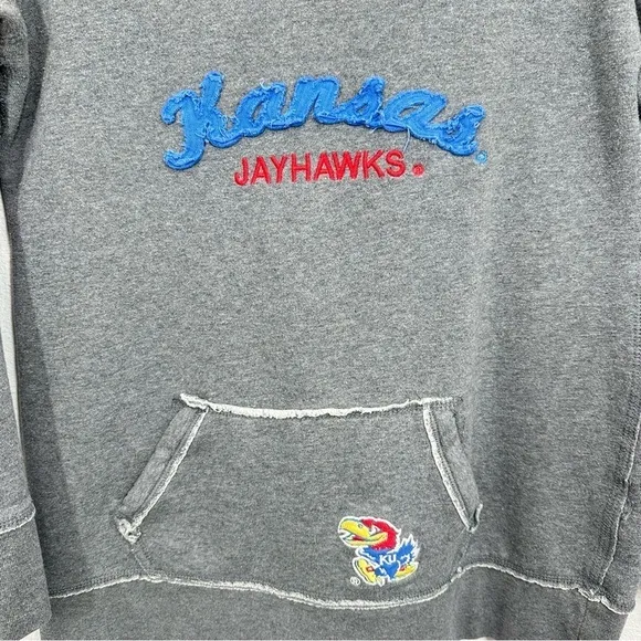 Kansas‎ Jayhawks Scoop Neck Longsleeve Grey Sweatshirt XL Colosseum Athletics - Image 3