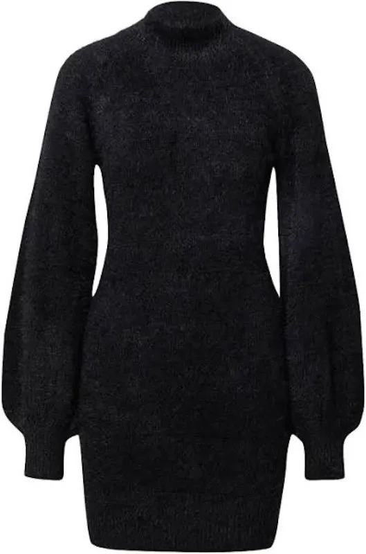 Bardot Black Fuzzy Sweater Dress Size Small - Image 2