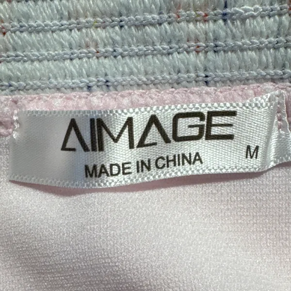 Aimage Pink High Waist Bikini Set‎ Two Piece Swimsuit Cute Swimwear Size M - Image 4