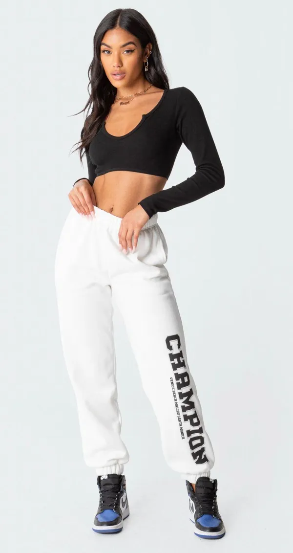 Edikted Romance Rib Crop Top - Image 2