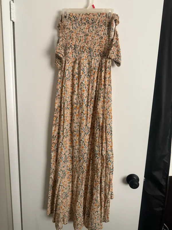 Altar’d State Olivia Maxi Dress Floral Smock Off Shoulder High Low, Women Small - Image 7