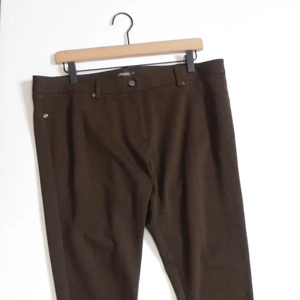 J. MCLAUGHLIN Brown Becca Tapered Trousers Pants Stretch Pockets Legging Size 14 - Image 4